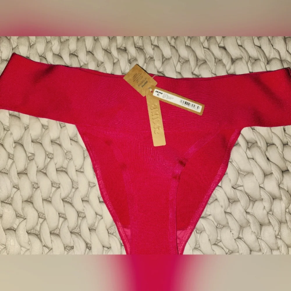 NWT SKIMS KNIT SWIM CHEEKY BIKINI BOTTOM MAGENTA 2X